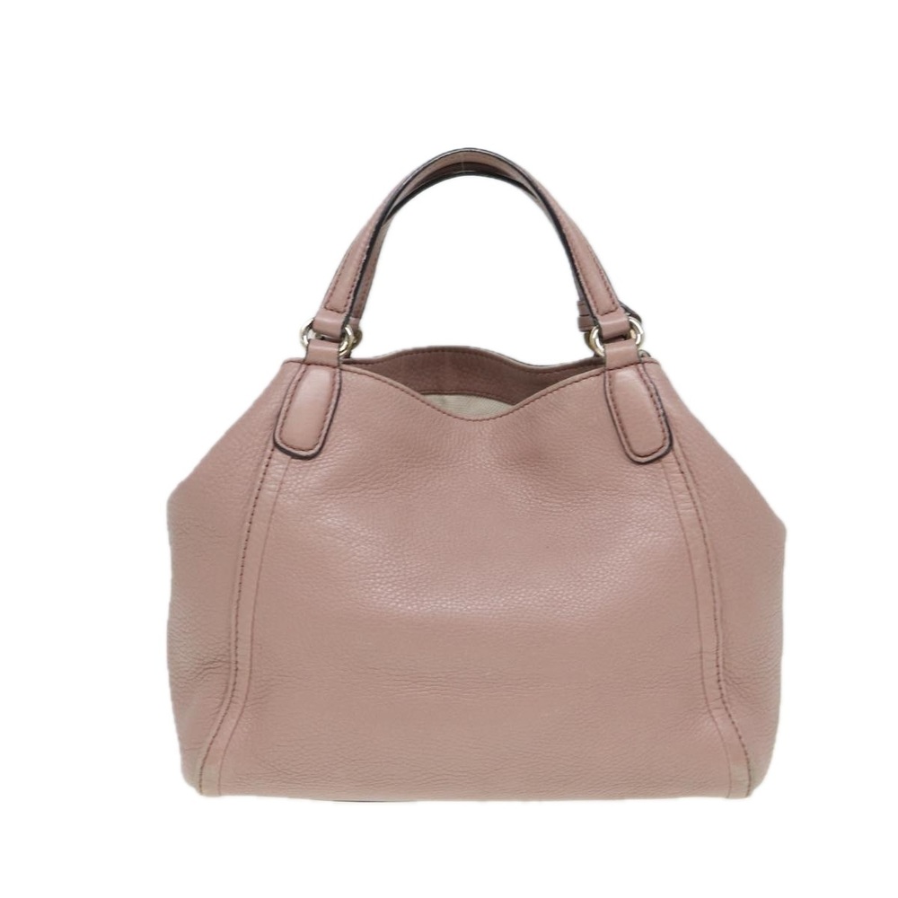 GUCCI Soho Hand Bag Leather 2way Gold Pink 336751 Auth am6760 - Picture 3 of 16